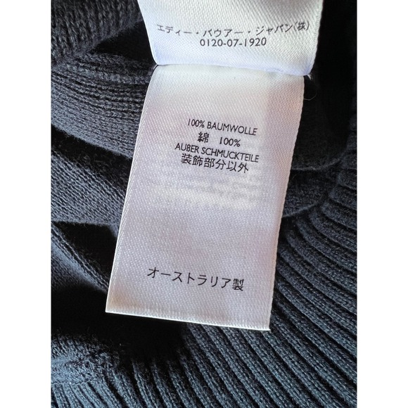 Eddie Bauer Mens Blue Tan Stripe Full Zip Knit Sweater Jacket XL Cotton - Picture 7 of 9